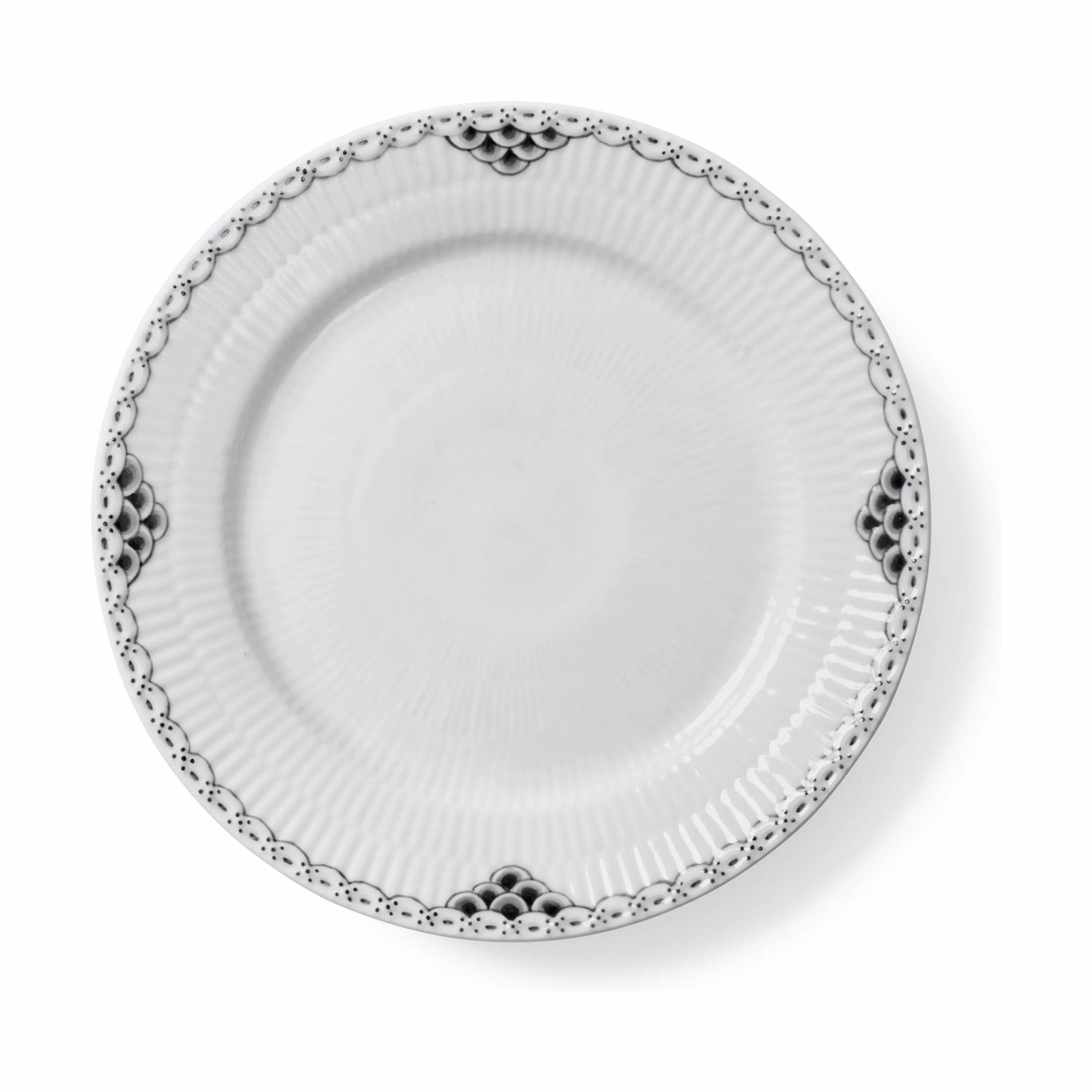 Royal Copenhagen Sort Riflet Blonde Desserttallerken
