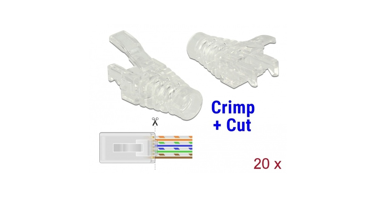 DeLOCKKnikbescherming voor RJ45 Crimp+Cut  (Transparant, 20 stuks)