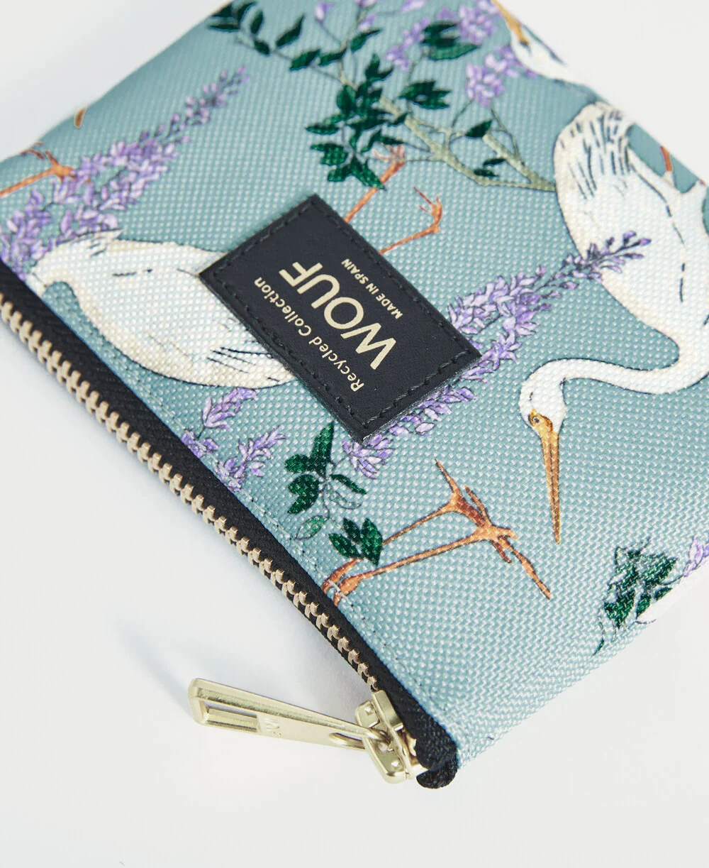Wouf  Heron pung, Small - Green/Purple