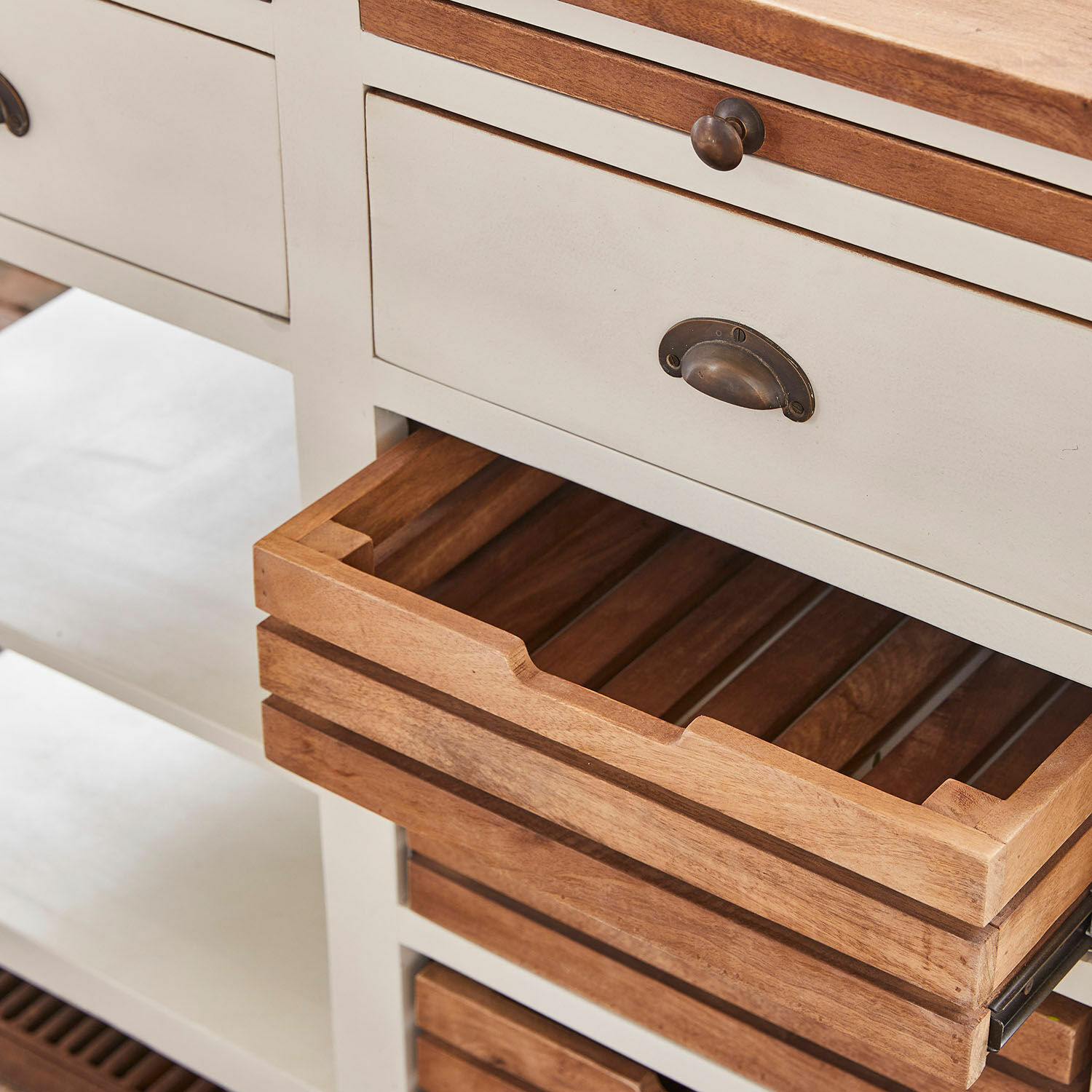 Küchenblock Vauthiermont creme/braun