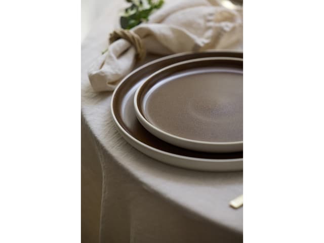 Studio Round Middagstallerken Matte white/Matte bark