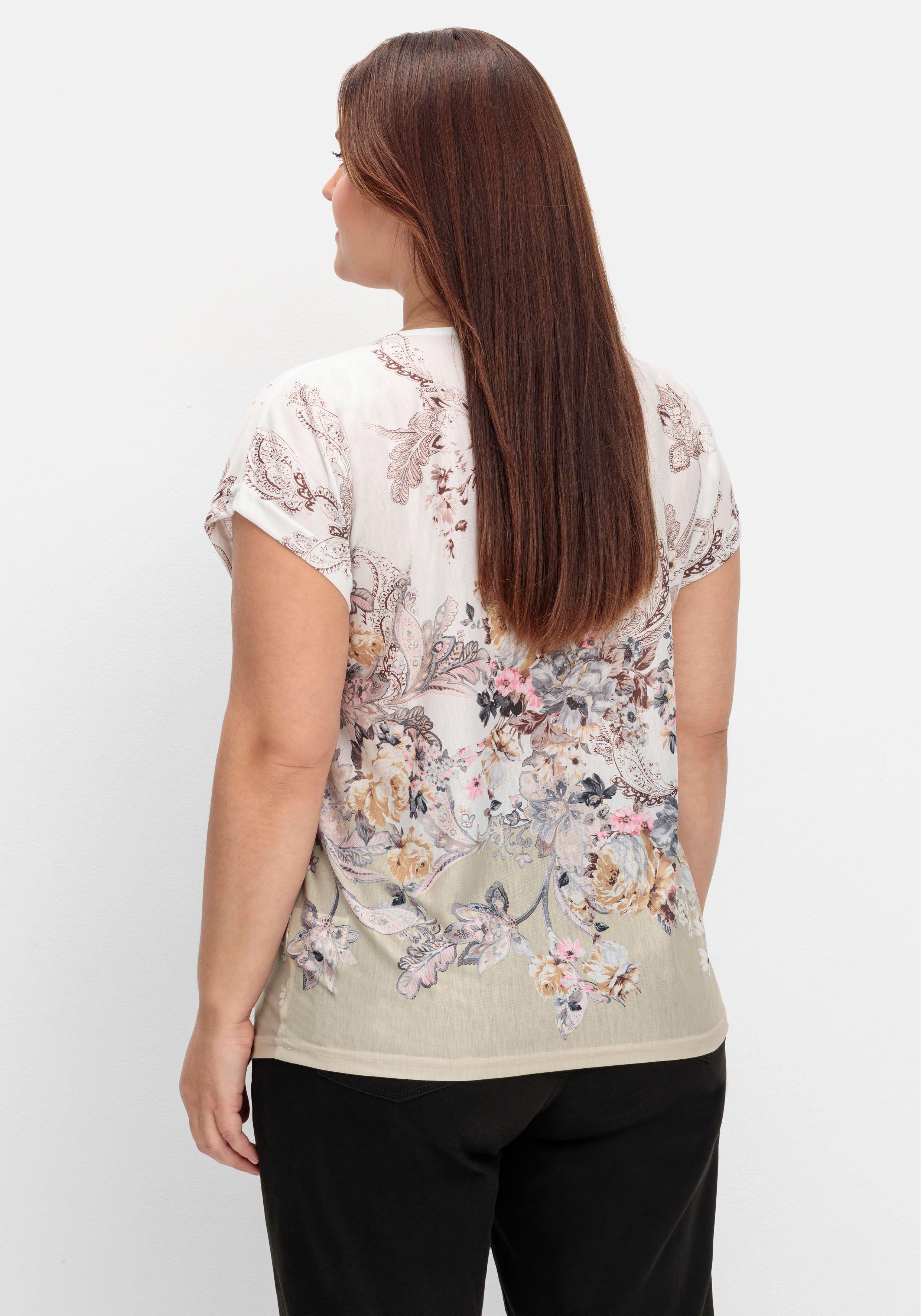 Shirt mit Blumenprint, in bügelfreier Qualität