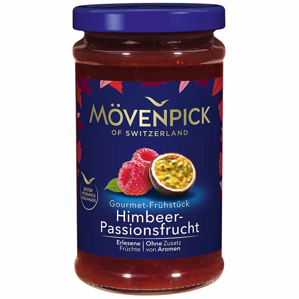 Mövenpick Fruchtaufstrich Gourmet-Frühstück Himbeere Passionsfrucht 250g MHD:6.9.25