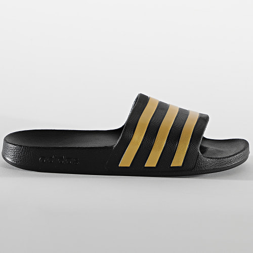 Claquettes Adilette Aqua EG1758 Noir Doré