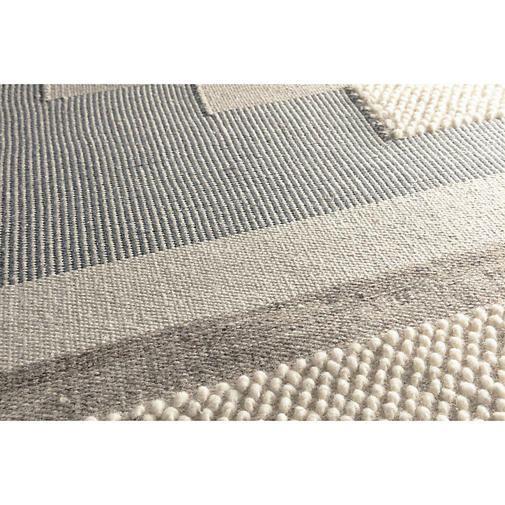 Tapis tissé L. 120 x l. 170 x ep. 2 cm gris GoodHome