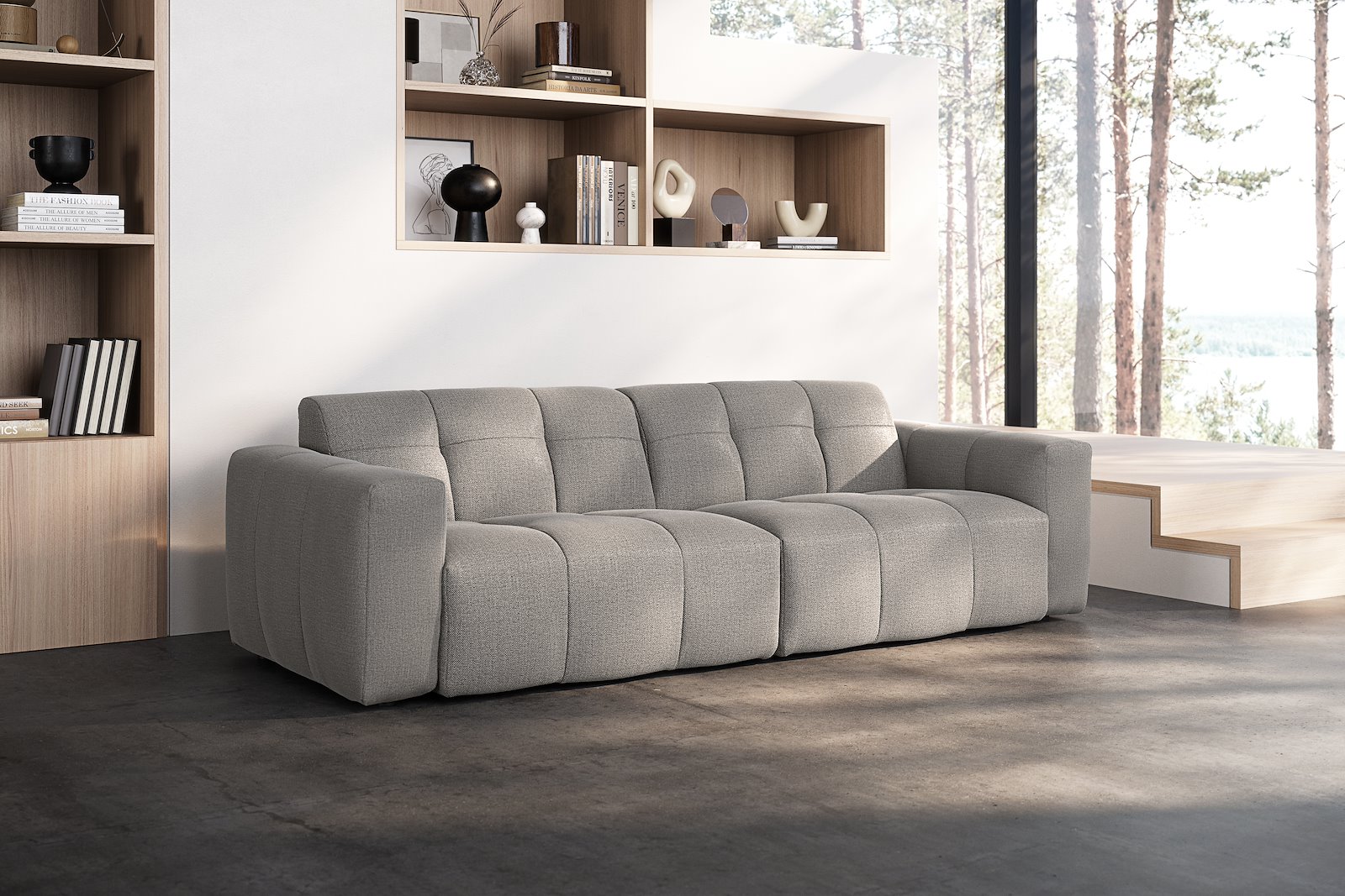 Chess 3-seter I Tekstil Marsel 72 Light Grey