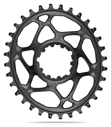 Plateau Ovale Narrow Wide AbsoluteBlack Direct Mount 6 mm Offset pour Manivelles Sram 12 V Noir