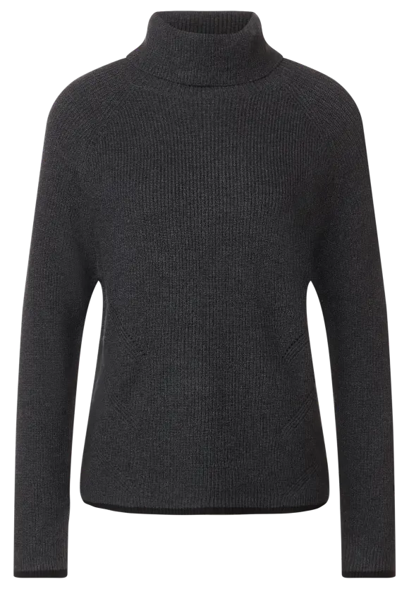 Rollkragenpullover - anthracite melange