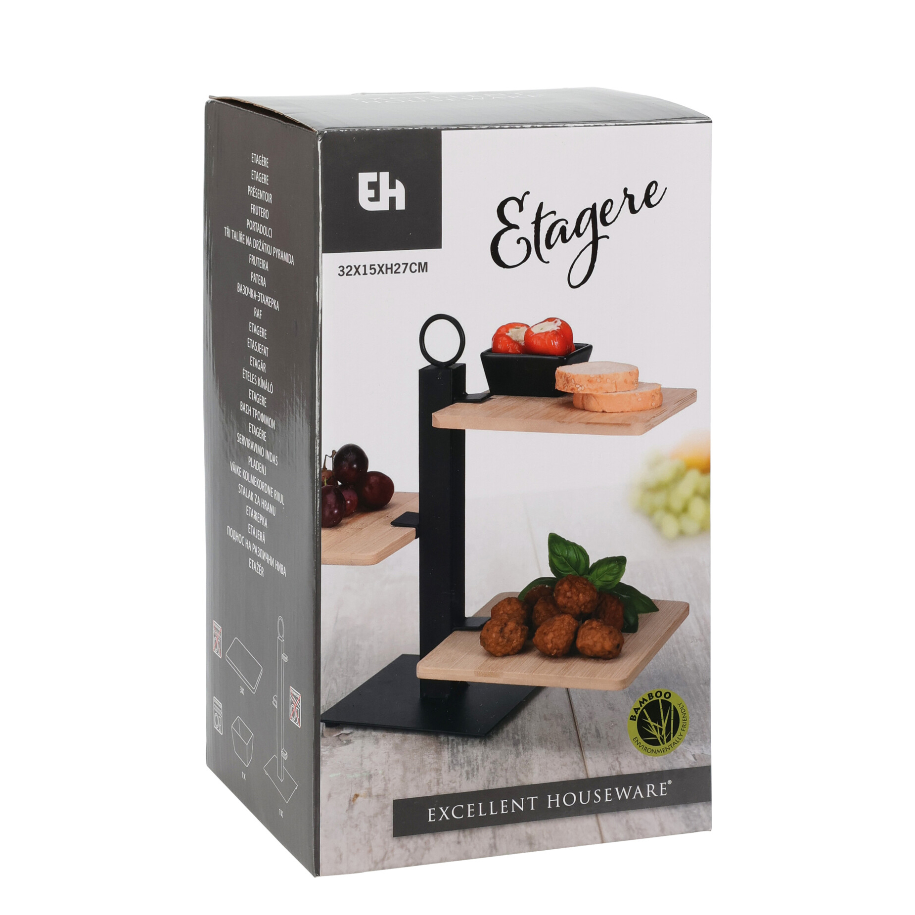 Etagere Bambus 3-stöckig