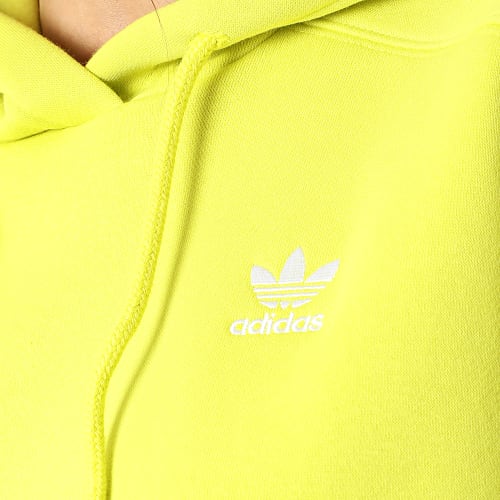 Sweat Capuche Femme Crop A Bandes HC7532 Vert Fluo
