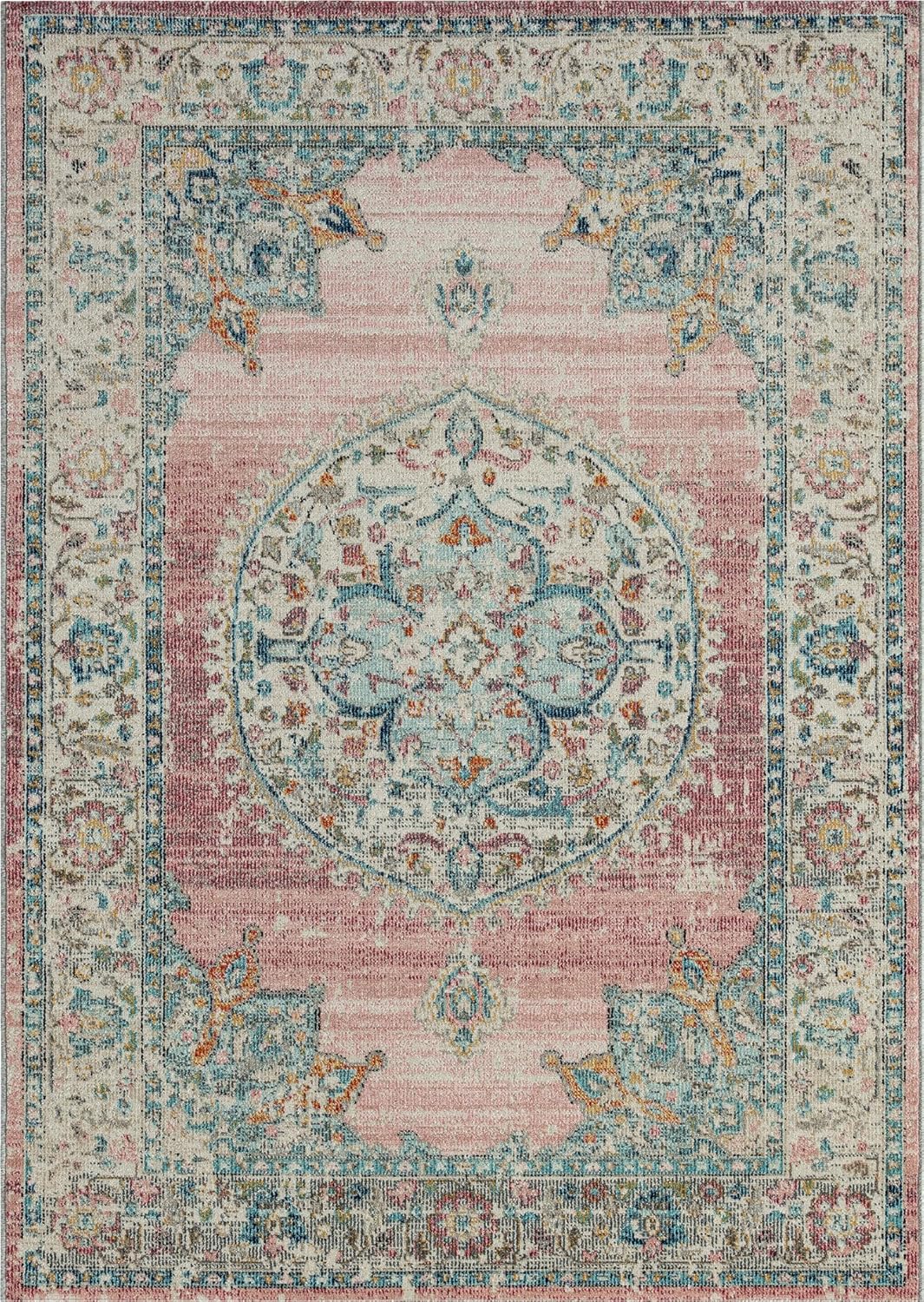 the carpet Palma – Moderner Teppich, Pflegeleicht & Langlebig, Für Wohnzimmer & Schlafzimmer, auch Wetterfest & UV-beständig für Balkon & Terrasse, Rosa, 240 x 340 cm