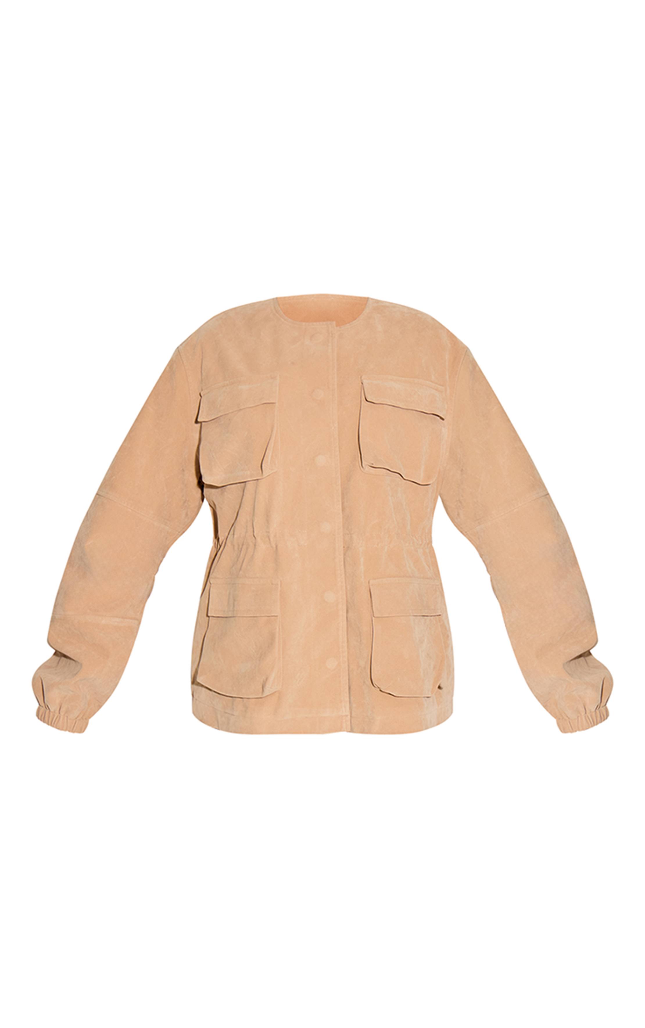 Sable Veste Structurée En Synthétique Avec Poches Détaillées Et Taille Ajustable