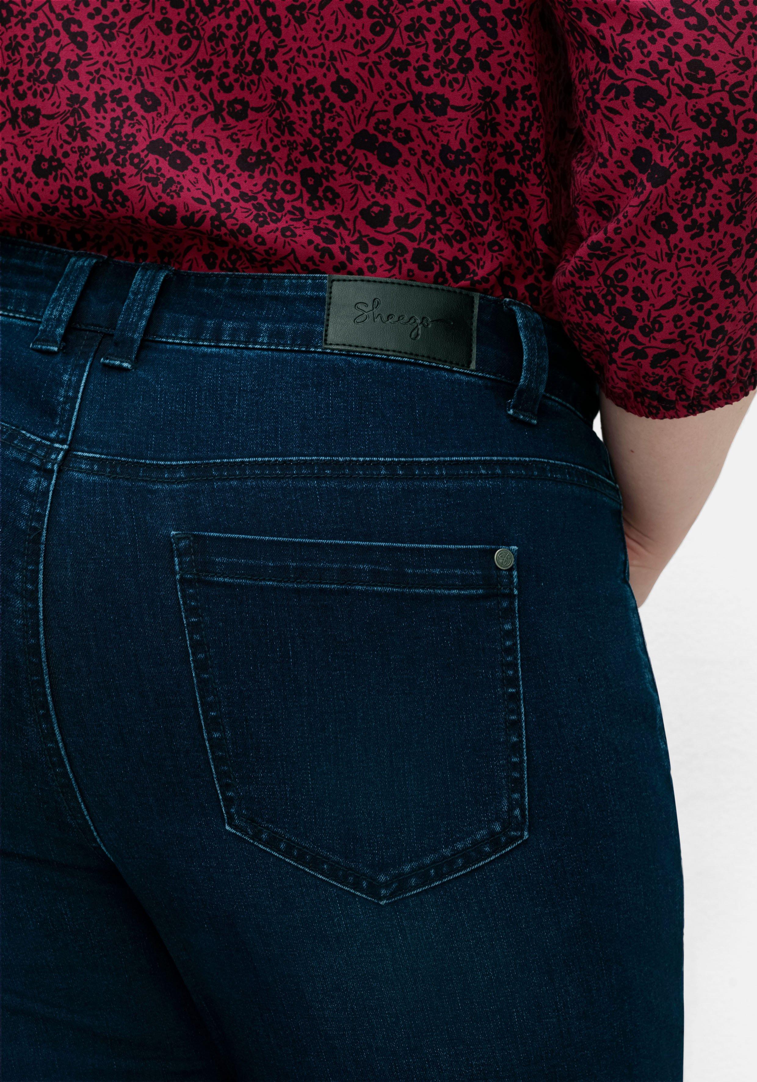 Bootcut-Jeans mit Catfaces und Shaping-Einsatz