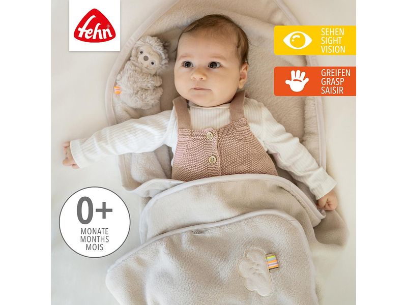 fehn Geschenkset Kuscheldecke Faultier Kuschelige Schmusedecke für Babys und Kleinkinder