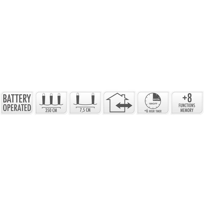 48er LED-Lichterkette - ca. 3,50 m - warmweiß