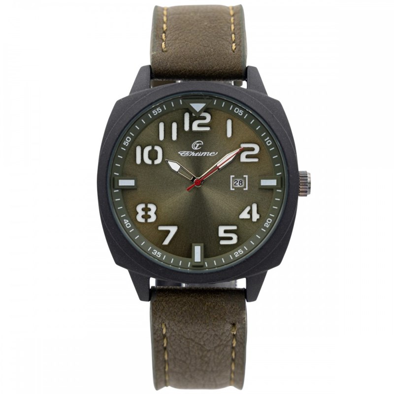 Montre Homme CHTIME bracelet Cuir Vert