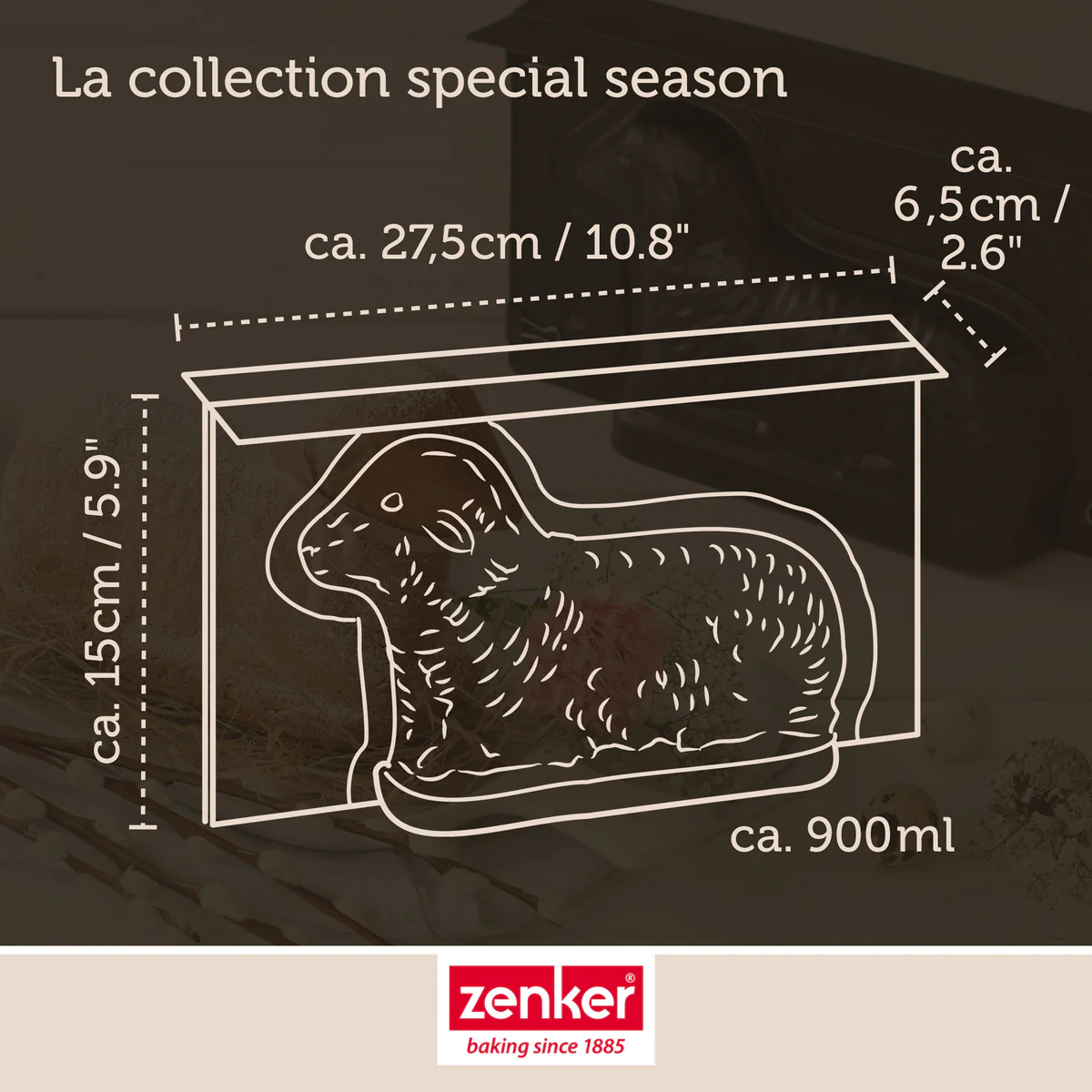 Moule à gâteau 3D en forme d'agneau pascal Special Season Zenker