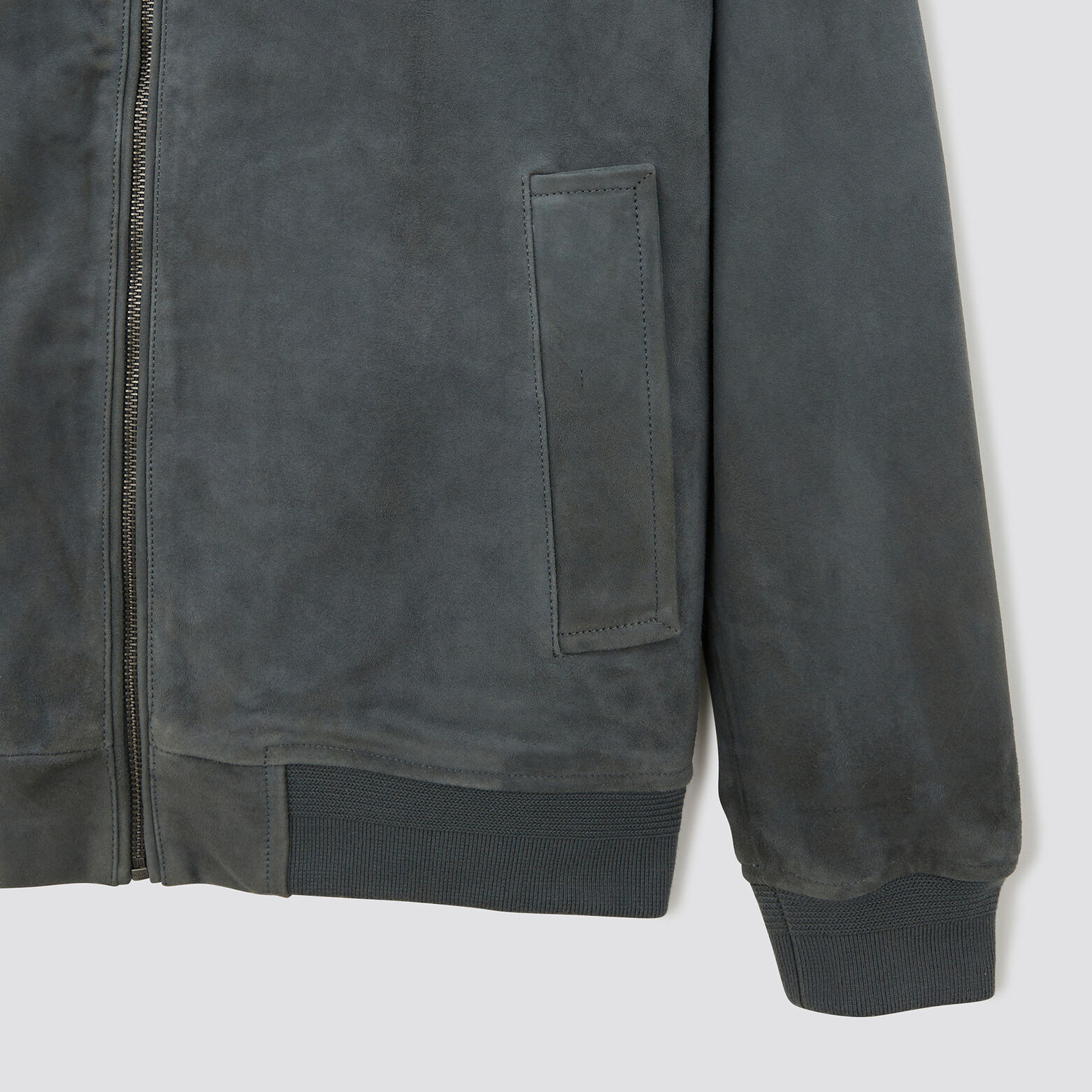 Blouson en cuir Gris foncé