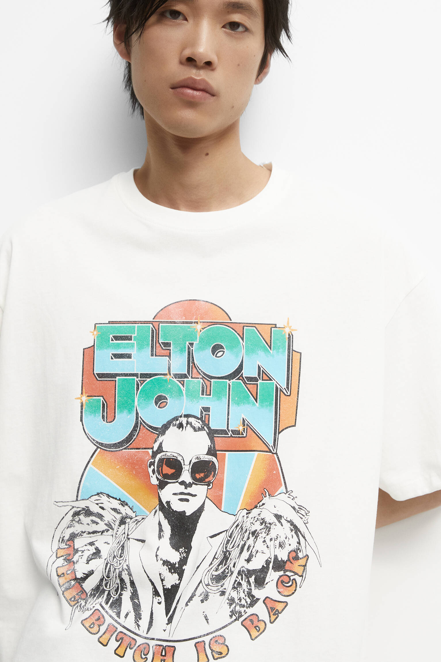 CAMISETA ELTON JOHN - OFF WHITE