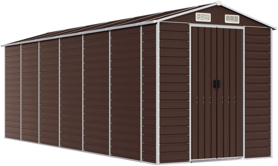 vidaXL Gerätehaus Braun 191x555x198 cm Verzinkter Stahl