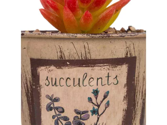 Pot avec cactus artificiel 10x10x17h