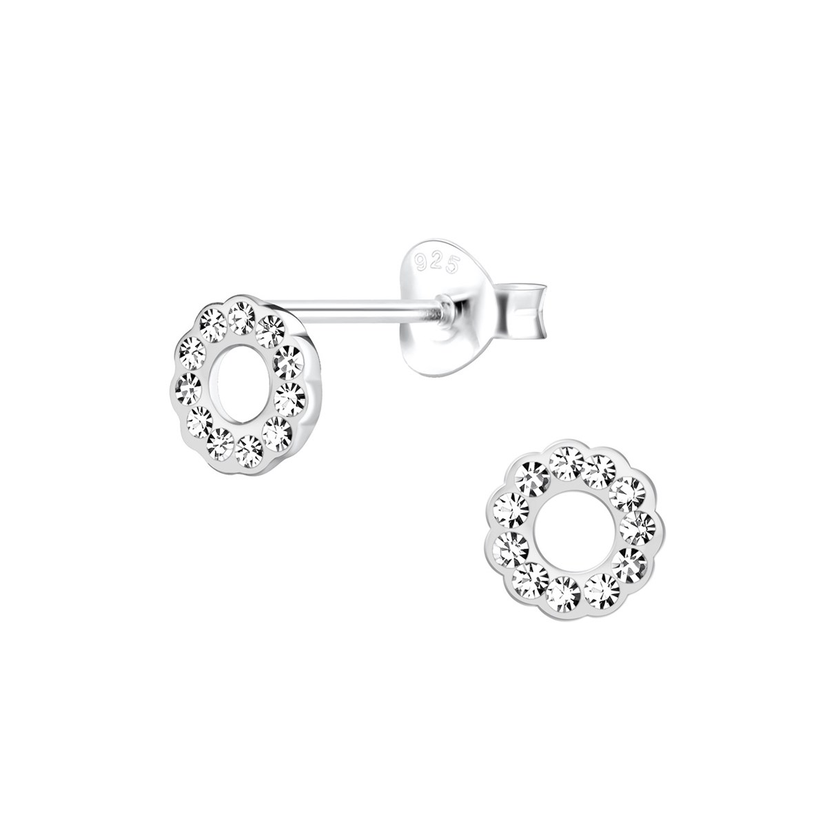 Boucles d'oreilles cristal en argent 925