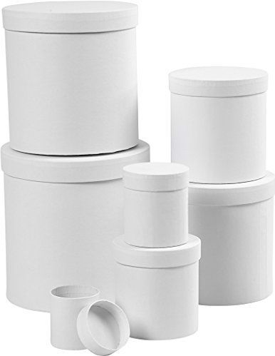 Ronde Dozen - Wit - Papier-maché - Set van 7