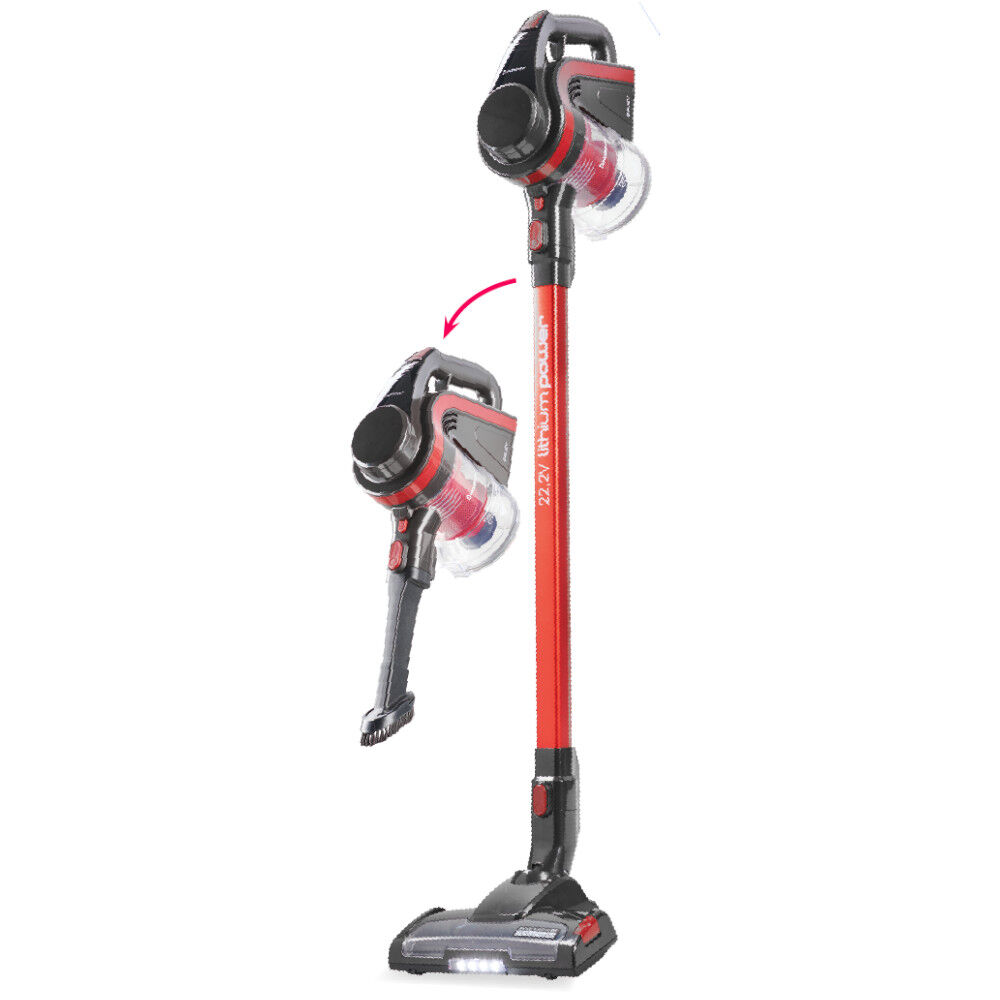 Aspirateur 2 en 1 sans fil sans sac silencieux Homday rouge