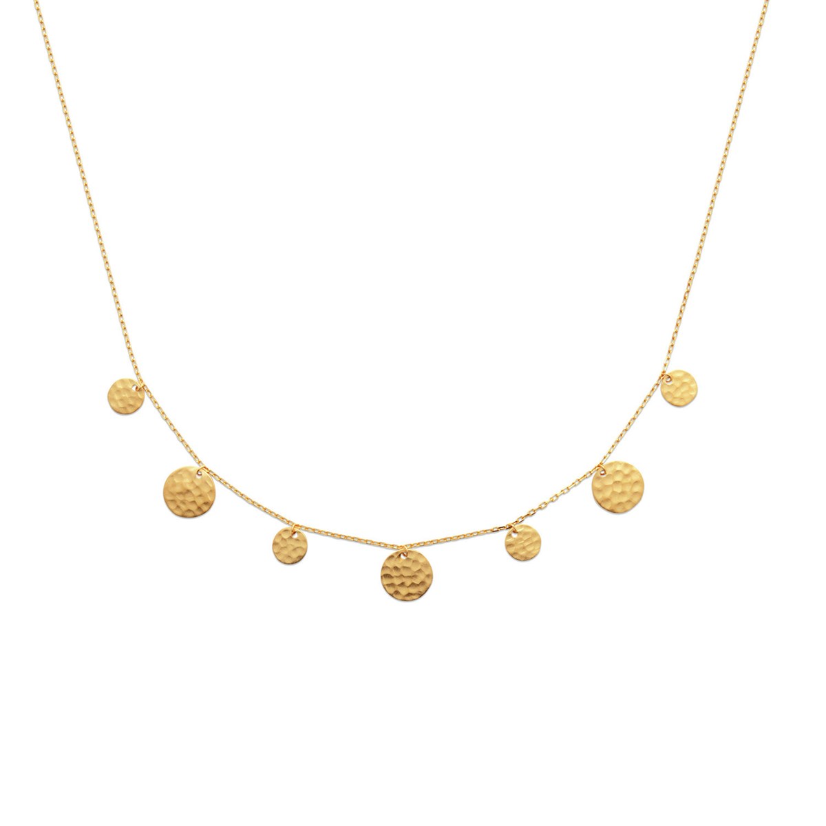 Collier Brillaxis pastilles martelées plaqué or