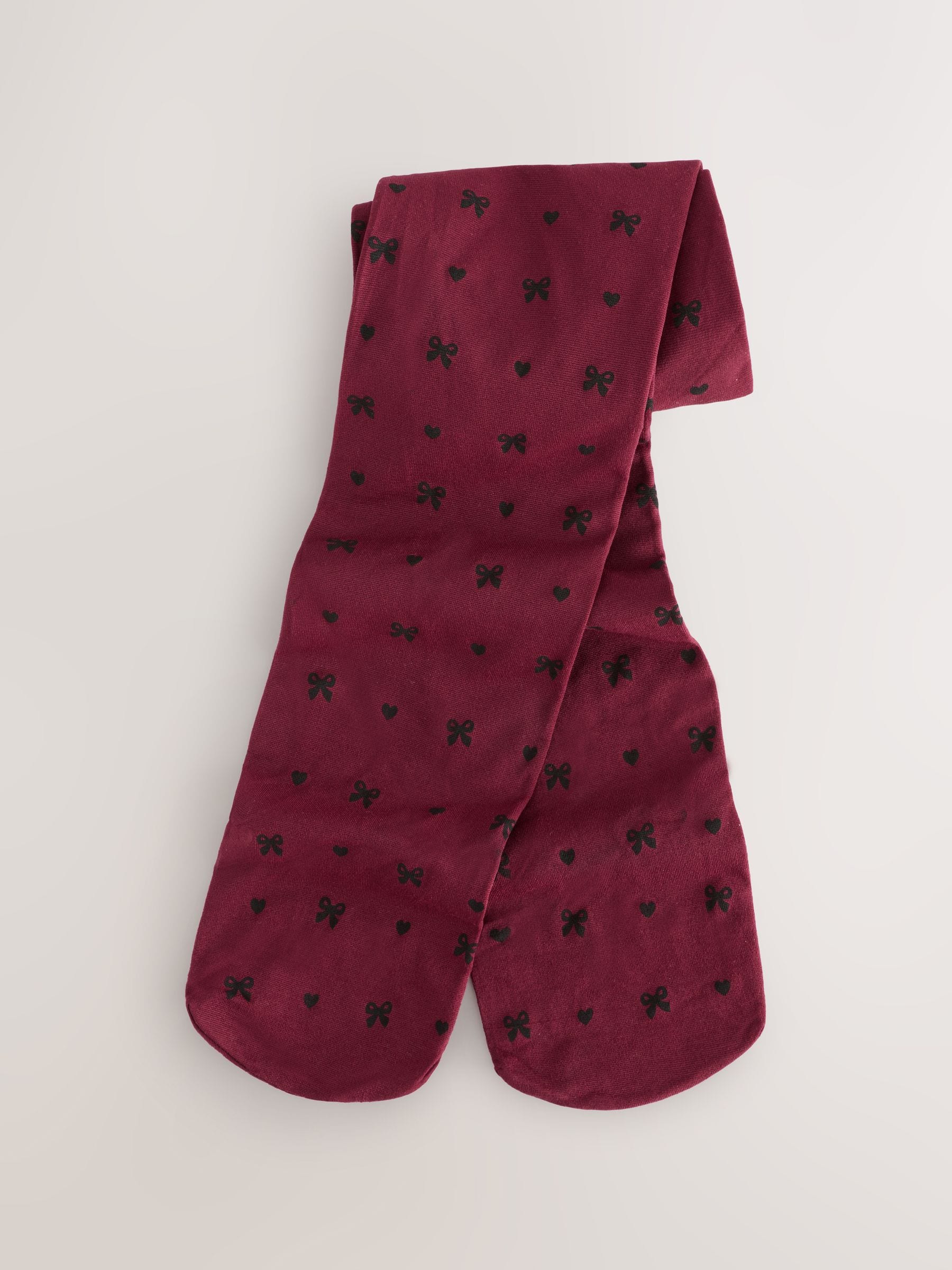 Bordeauxrode strik - 40 Denier Tights