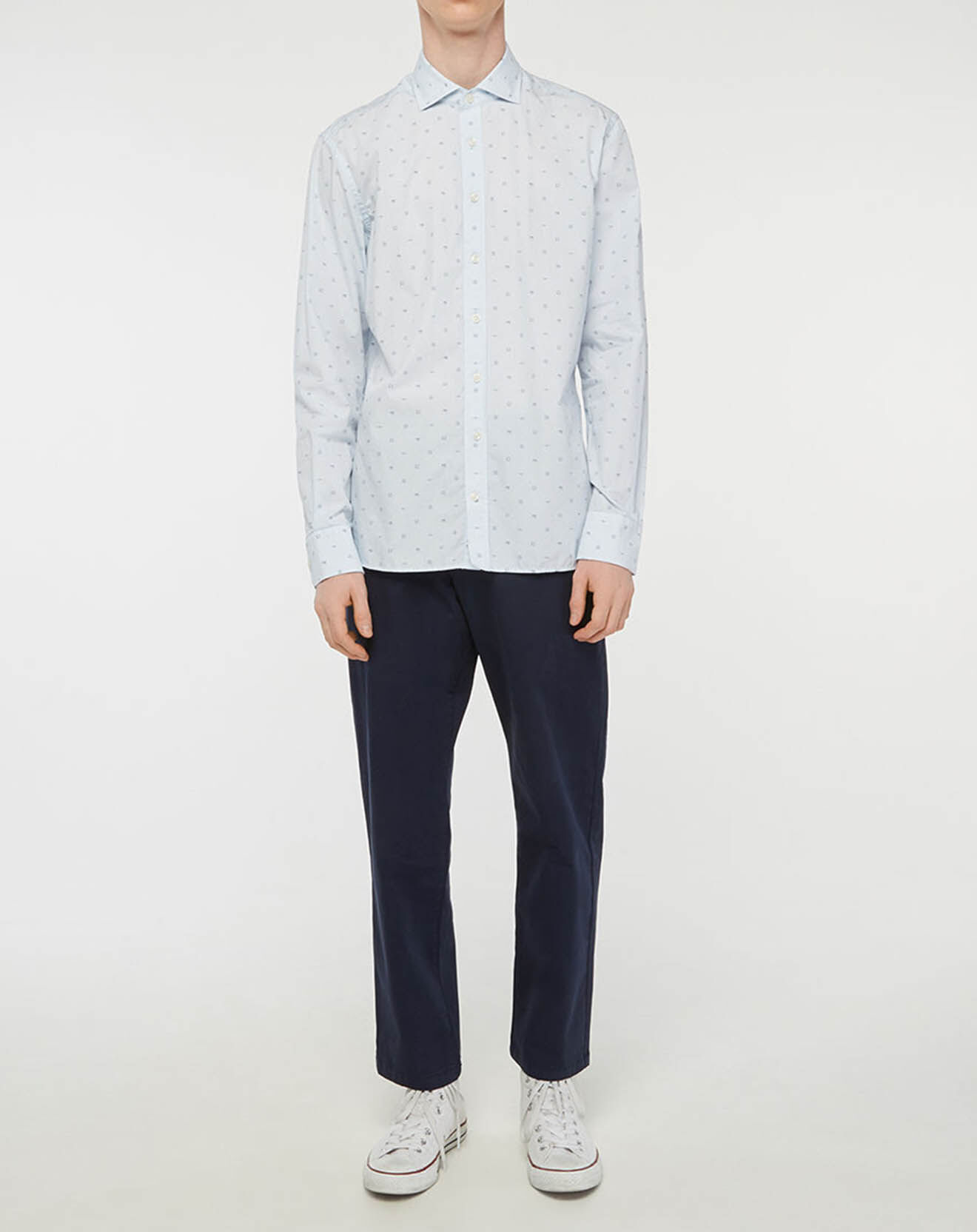 Hackett London Chemise Slim Fit Mix Travel imprimée bleu clair