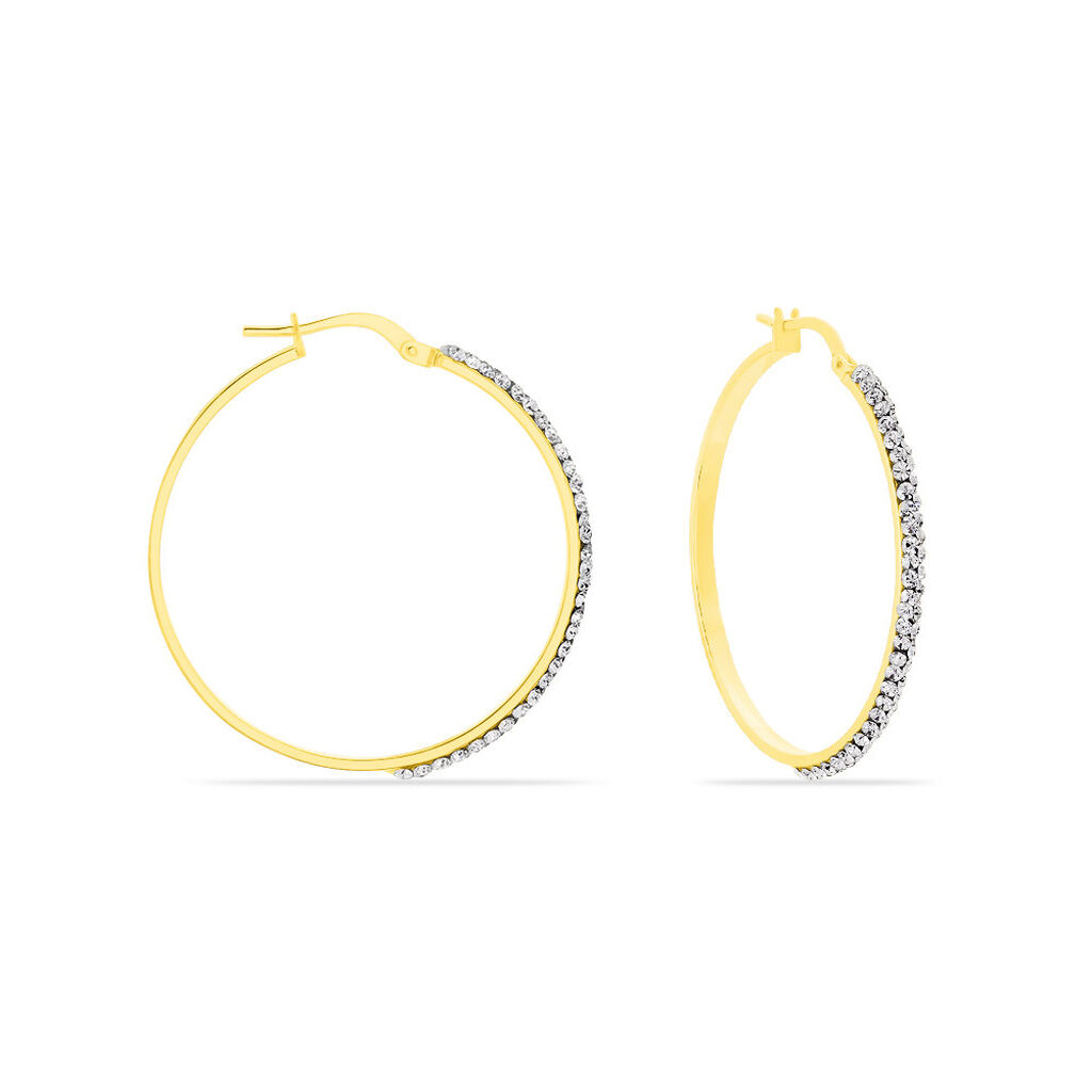 Créoles Sandrine Or Jaune Strass