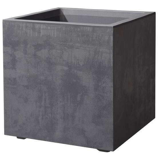 Pot carré Millenium en plastique Anthracite L.39 x l.39 x H.39cm
