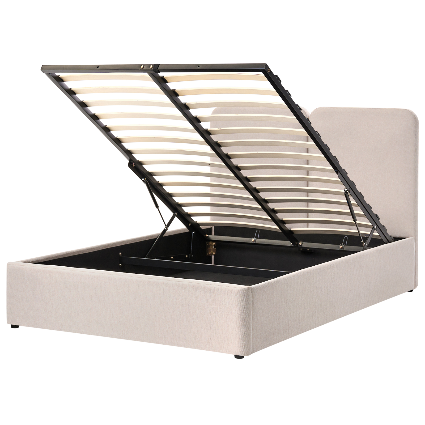 Beliani-ARBOIS-Bed met opbergruimte-Beige-140 x 200 cm-Polyester