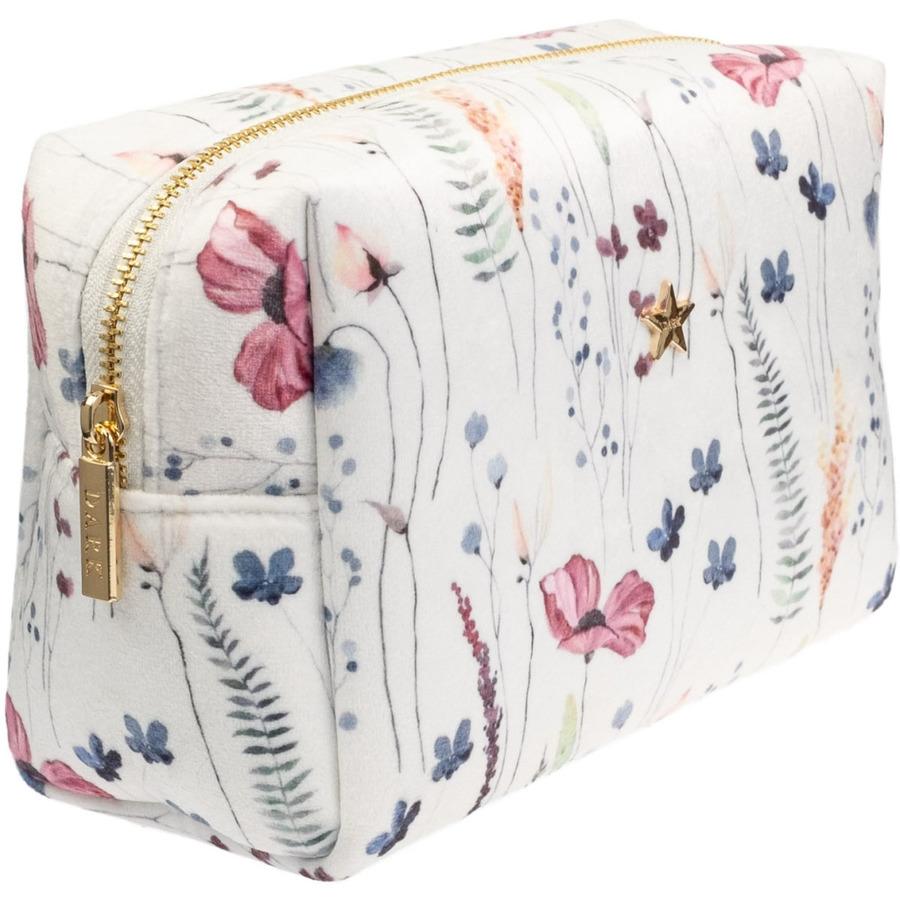 DARK Velvet Square Make-Up Pouch Small Multicolor Flower Pattern