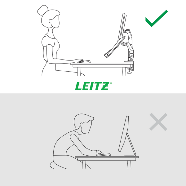 Monitor- en Laptoparm dubbel ruimtebesparend donkergrijs