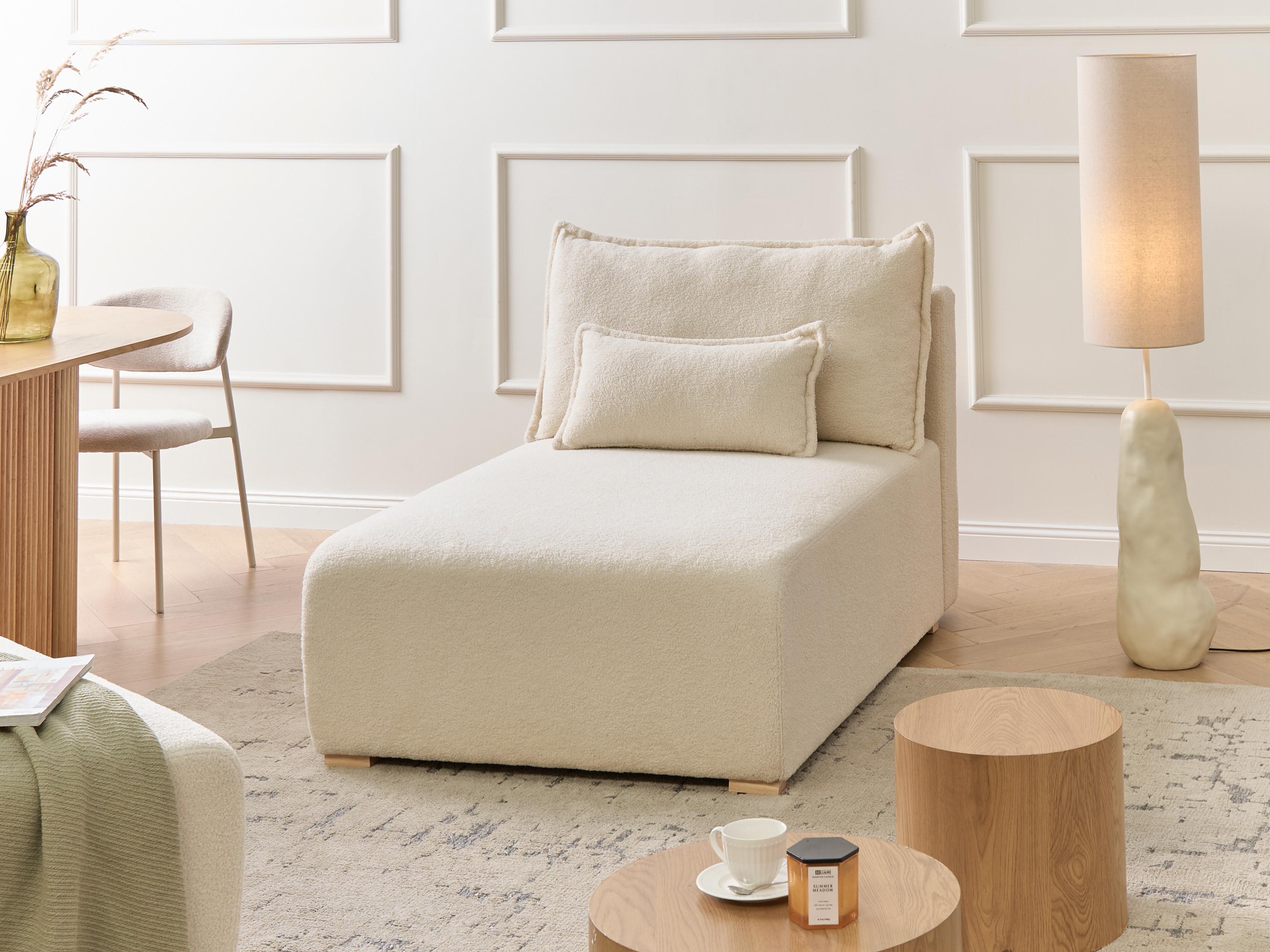 Chaise longue NERBO Bouclé Gebroken wit