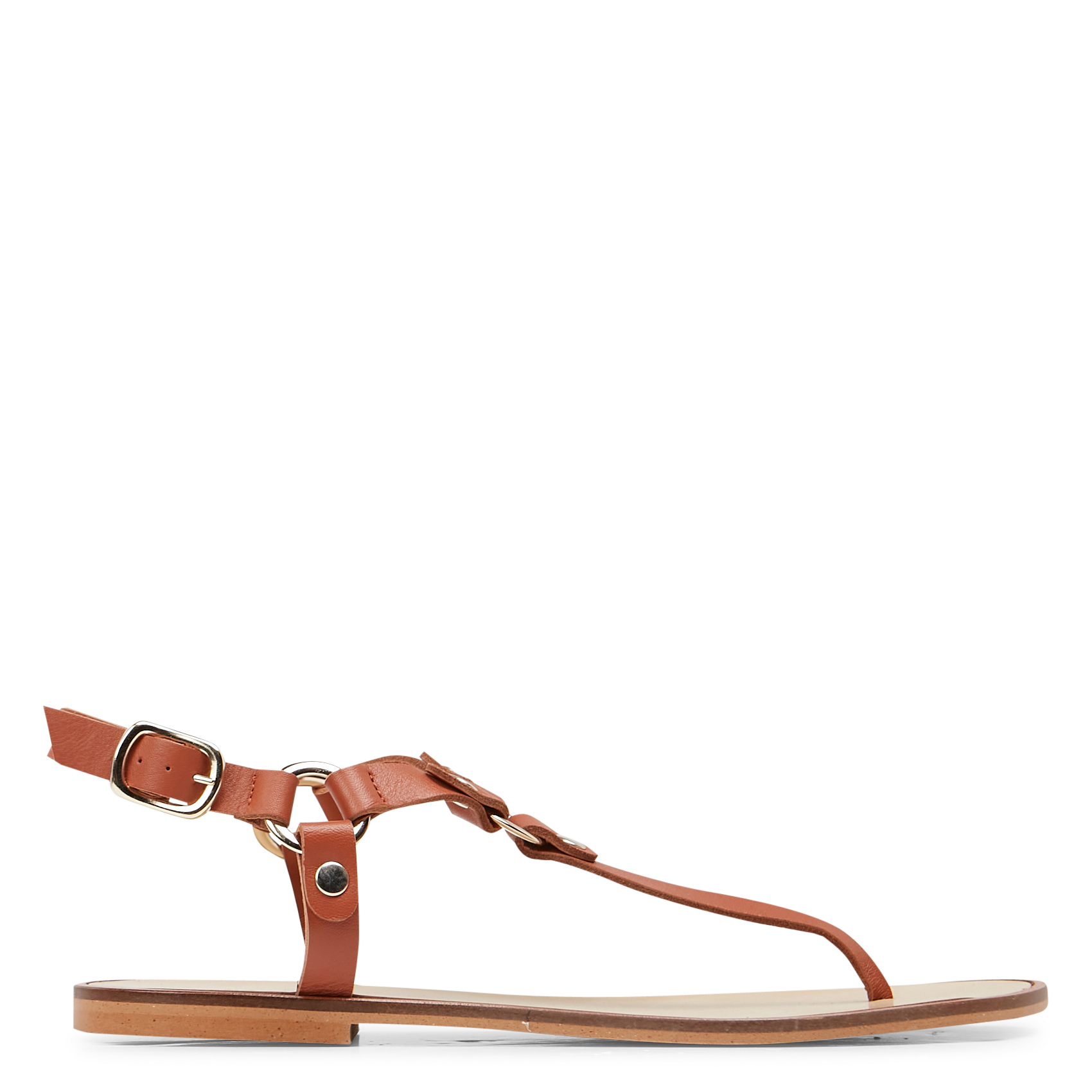 JUSTIN - Sandales ouvertes en cuir | Beige