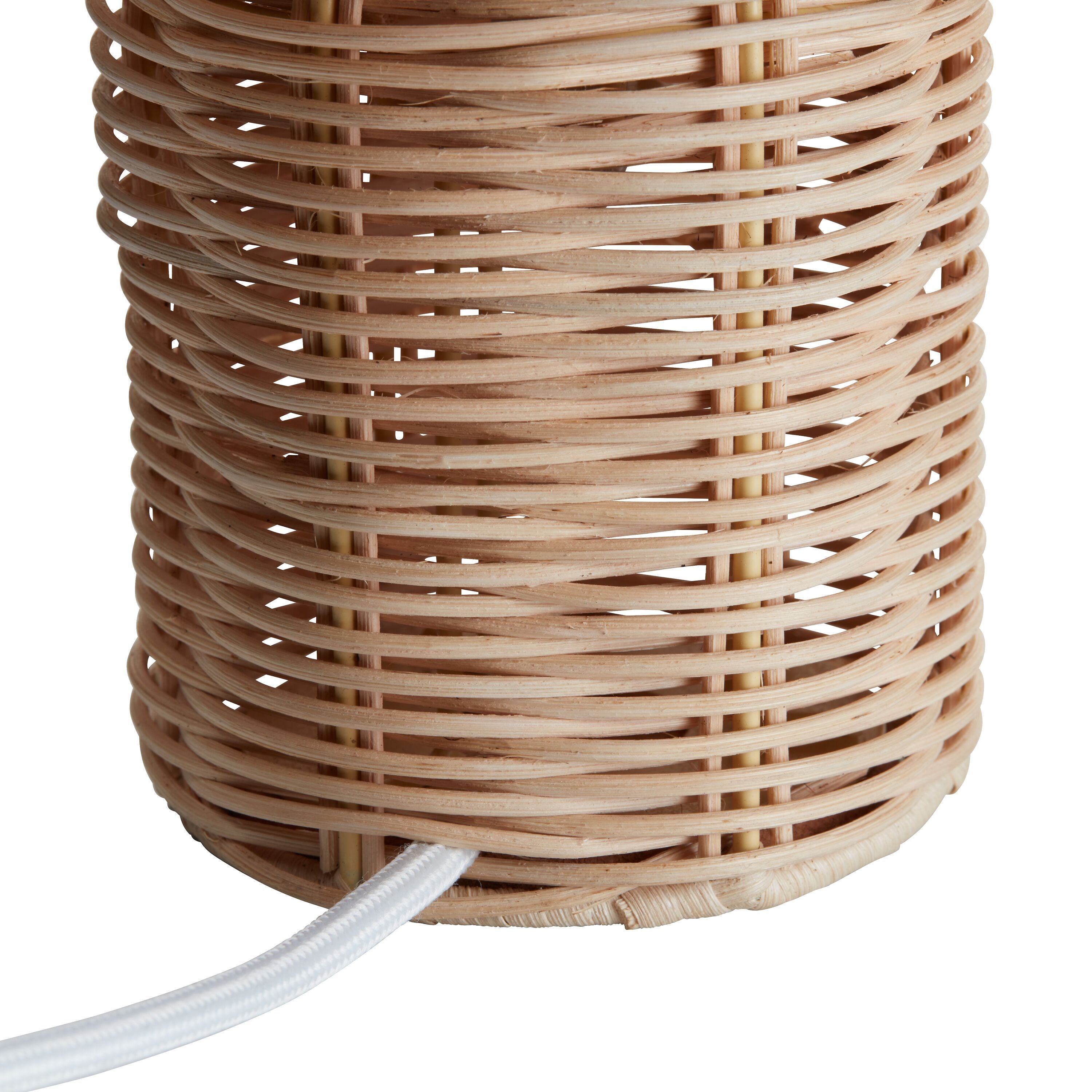 RAYA Tischleuchte Rattan natur - Natur / H: 25.0 cm x D: 22.0 cm