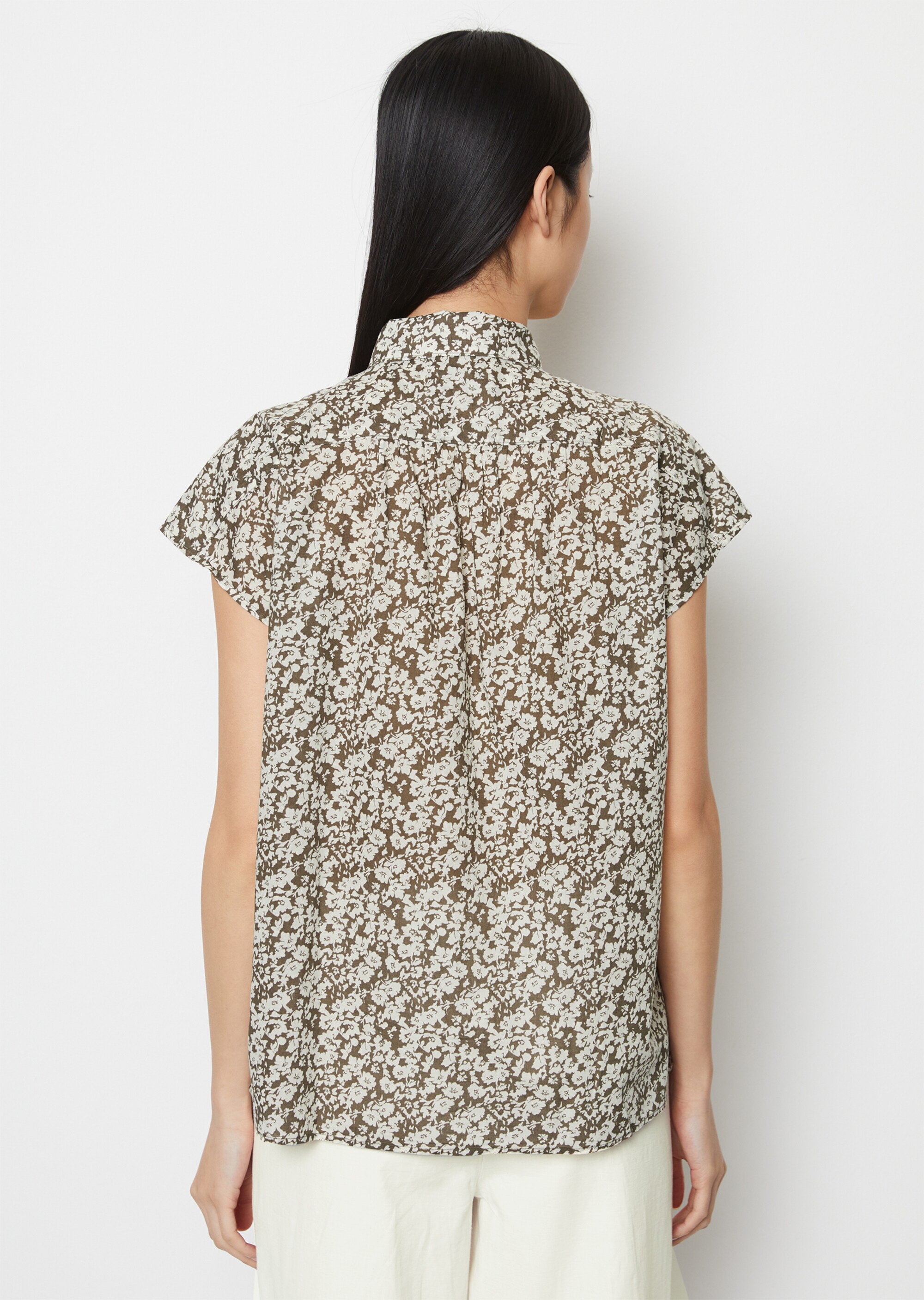 Kurzarm-Bluse regularaus Silky-Touch-Baumwolle