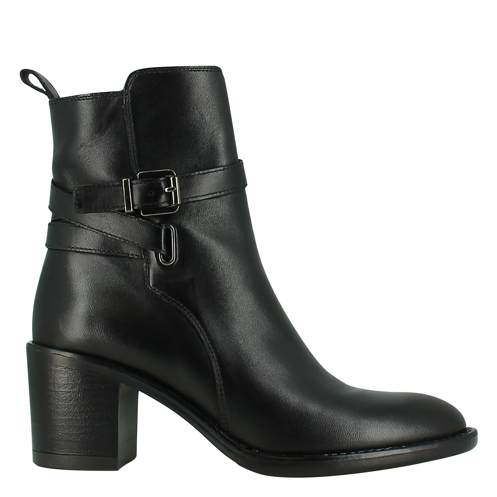 CAJOU - Bottines à talons en cuir | Noir