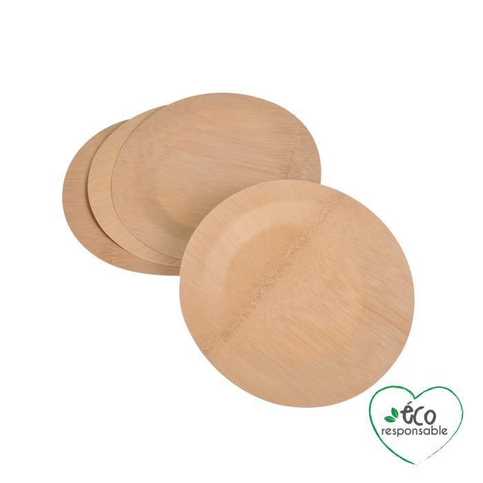 SET 4 ASSIETTES RONDES BAMBOU 23CM
