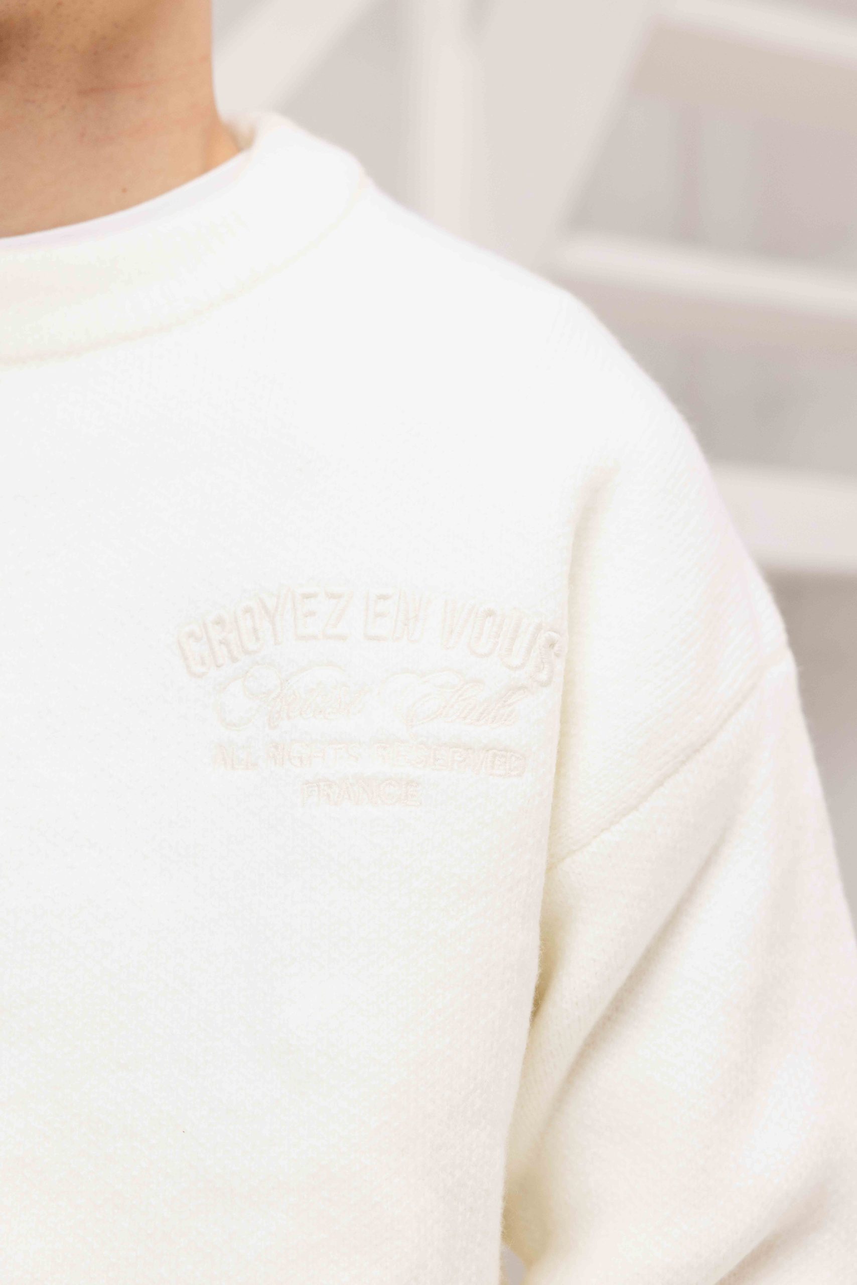 Croyez 'En Vous' Knit Sweater Heren Gebroken Wit