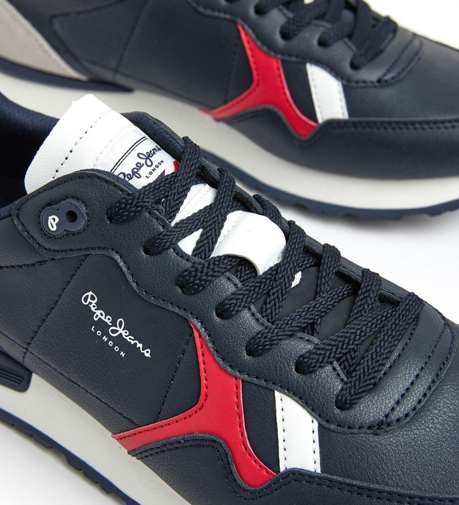 Tênis Pepe Jeans Brit Basic M de couro azul marinho