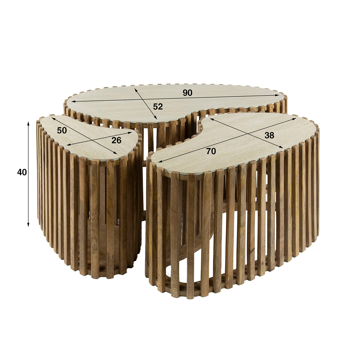 Salontafel Limestone Wolk