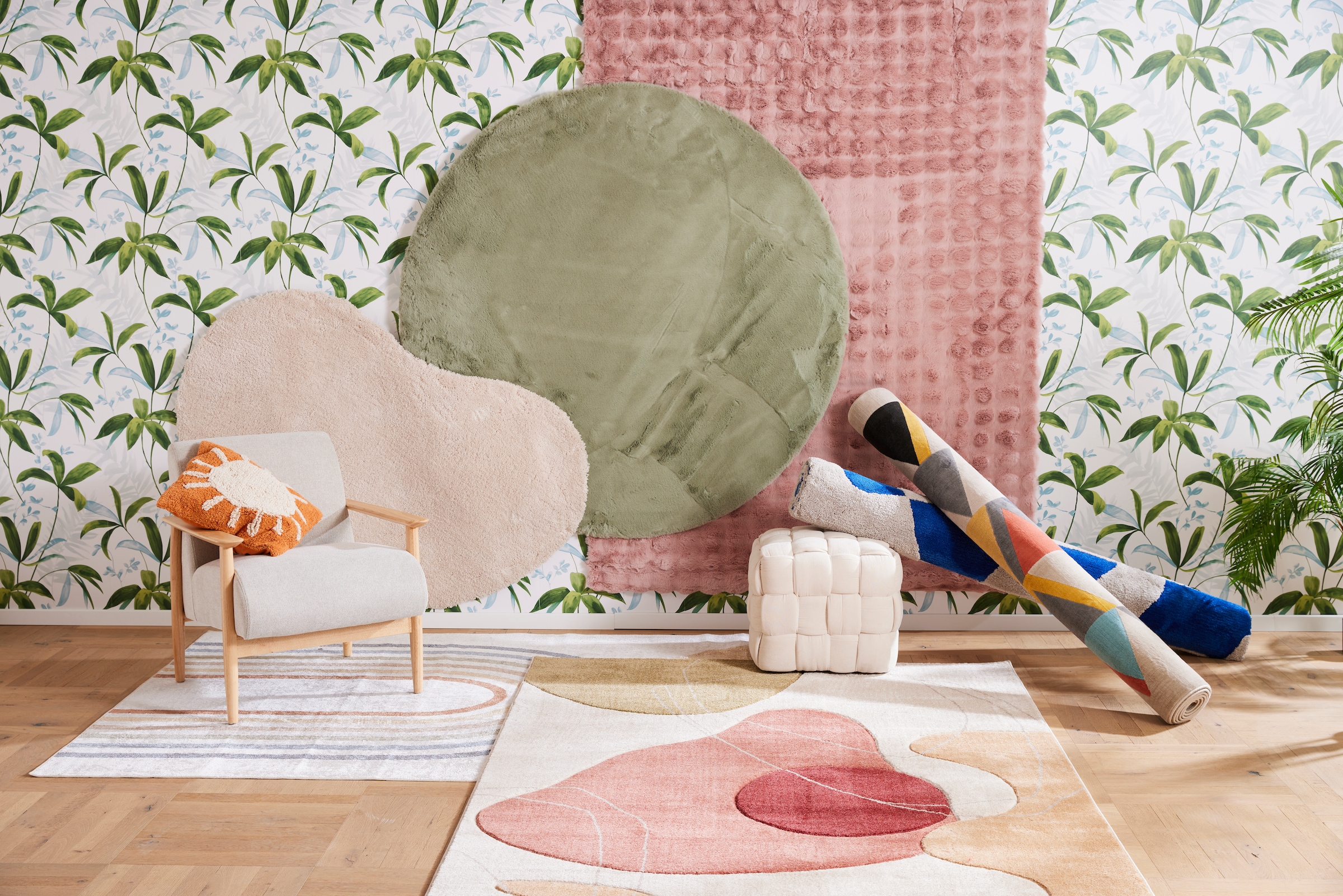 LeGer Home by Lena Gercke Hochflor-Teppich »Halrum, einfarbig, besondere Form, modern« organische Form, bean shape, kuschelig, Wohnzimmer, Schlafzimmer