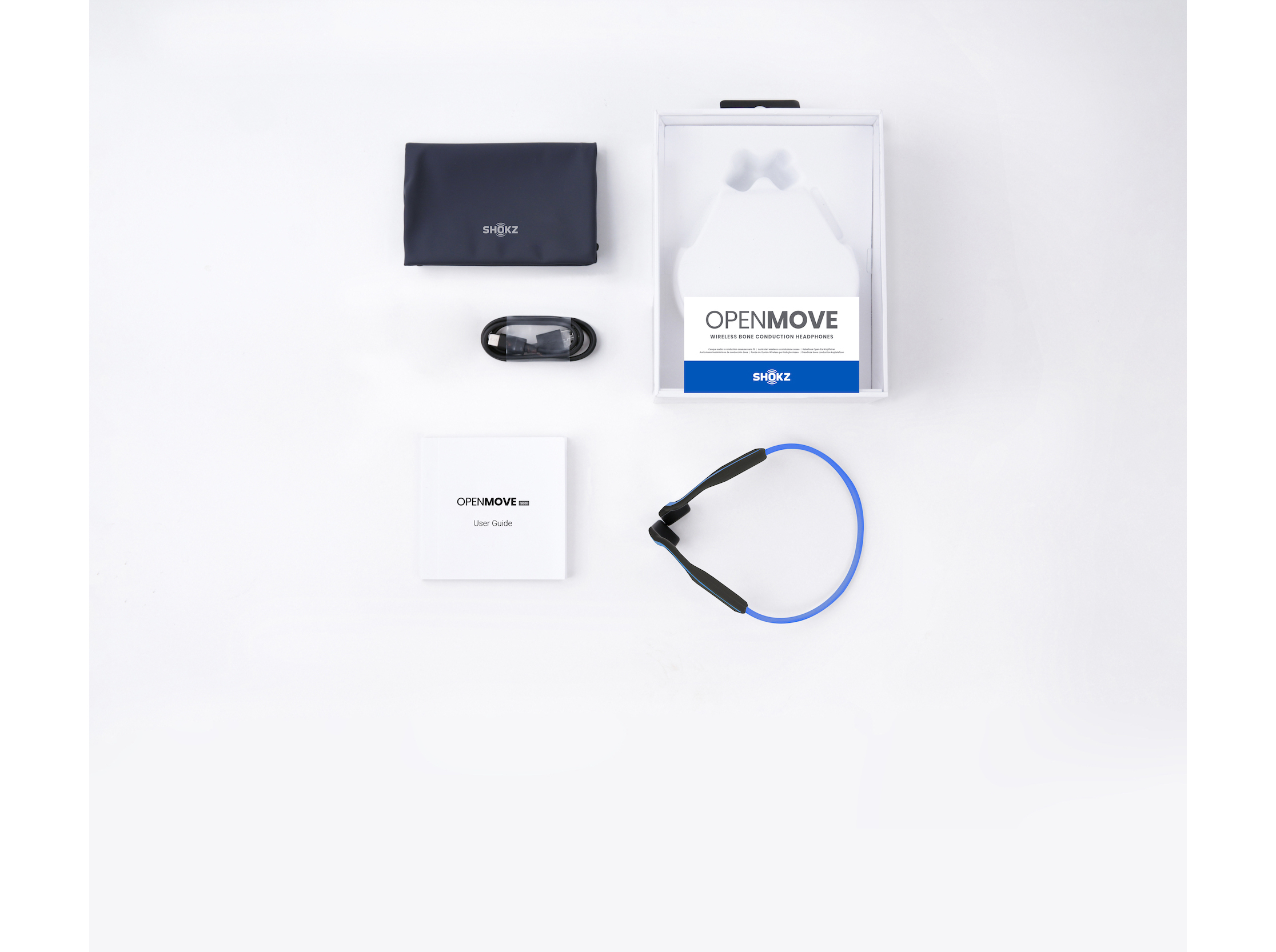AUSCULTADORES DE CONDUÇÃO ÓSSEA SHOKZ OPENMOVE S661BL AZUL
