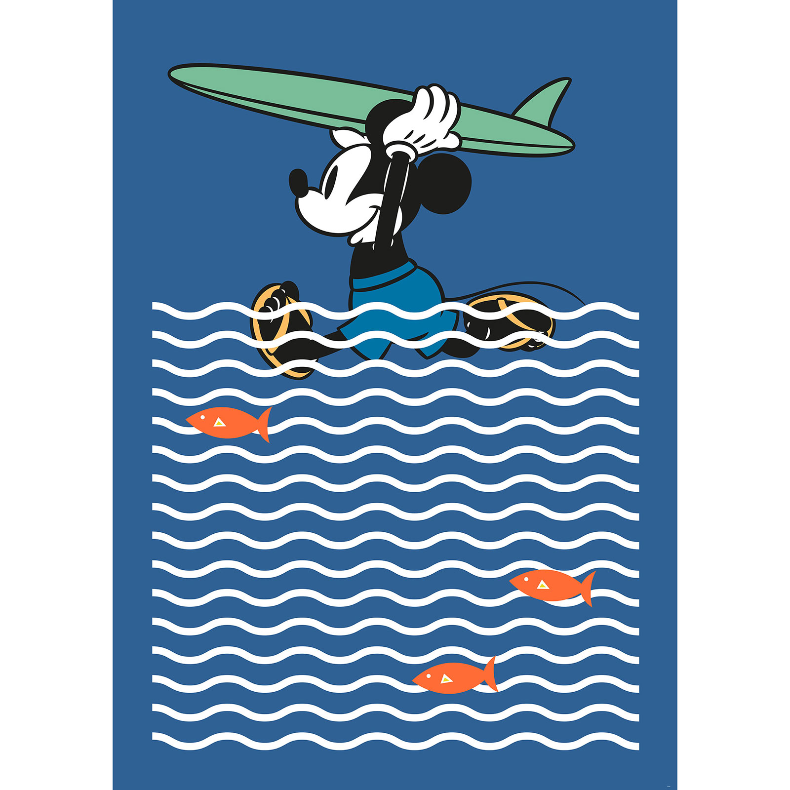 Vlies-Fototapete MICKEY GONE SURFIN' - 200x280 cm