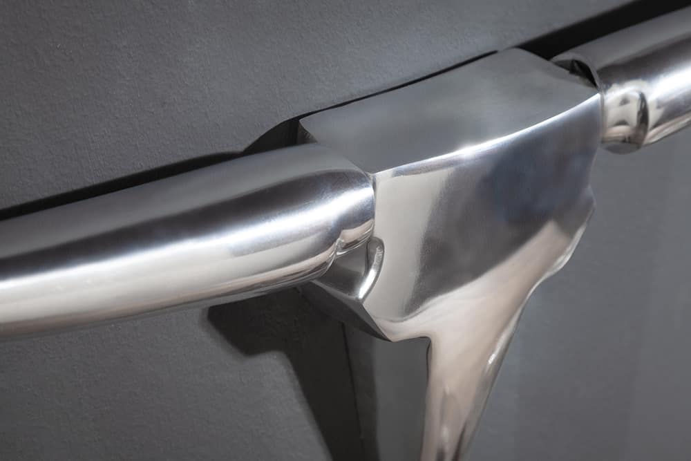 Moderne Design Wanddekoration BULL 75cm silber Aluminium Stierkopf