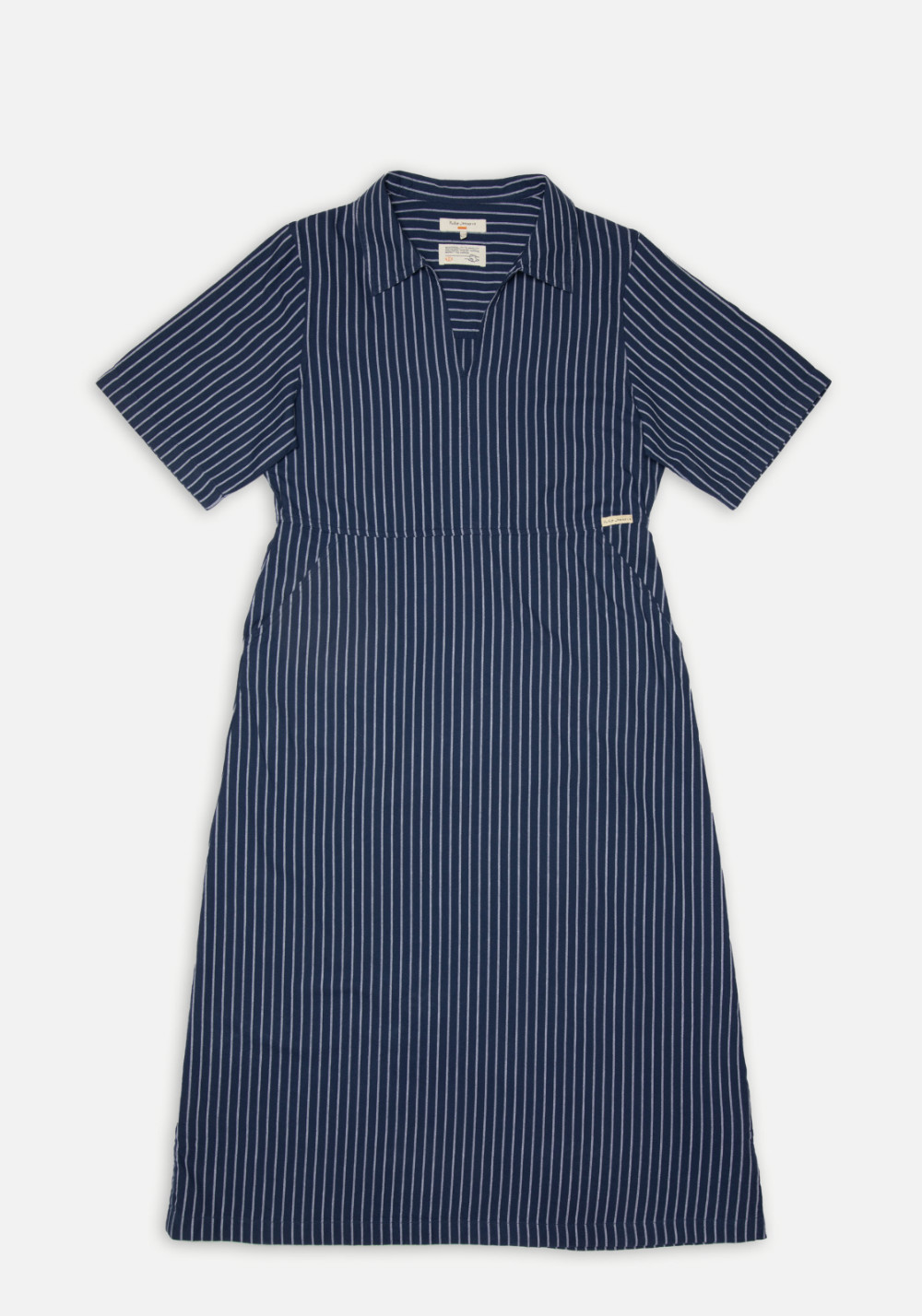 Nudie Jeans Kleid Ronja Open Collar Dress Blue